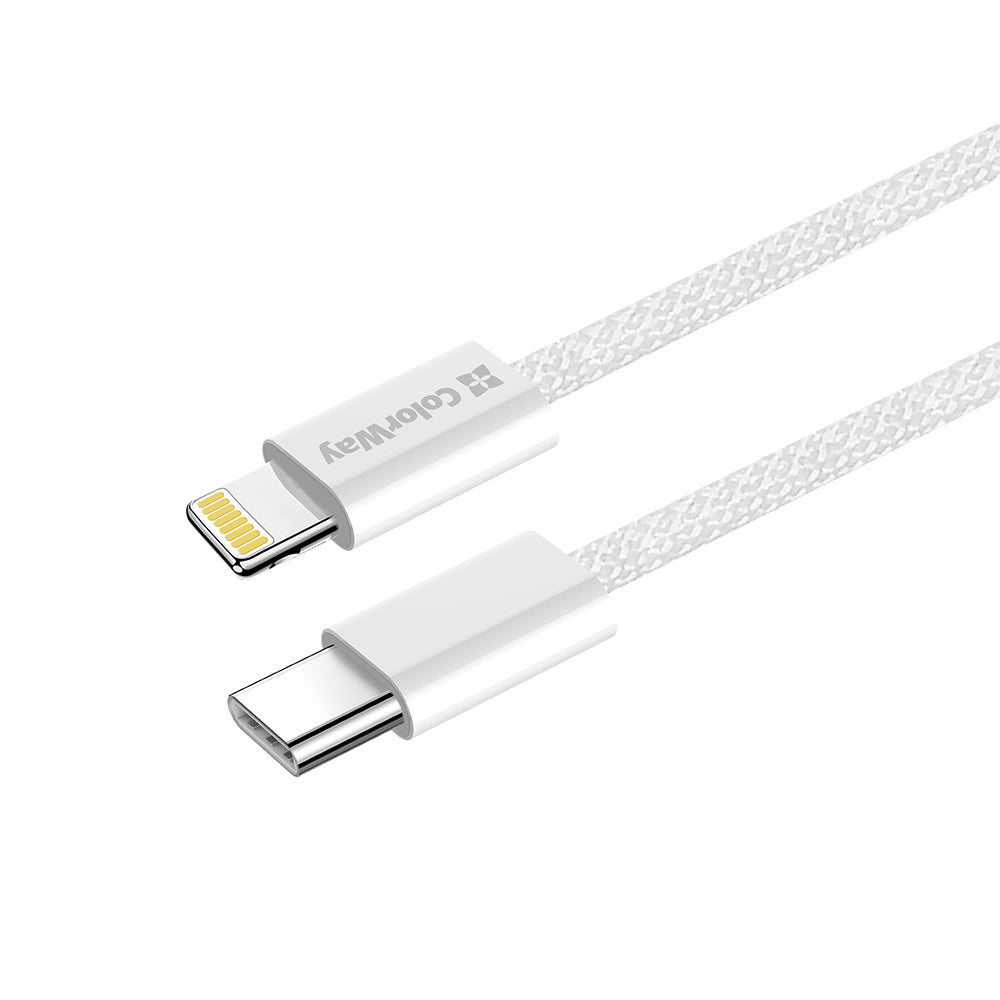 Data- en Oplaadkabel USB-C - Lightning ColorWay CW-CBPDCL061, 27W, 1m, Gri