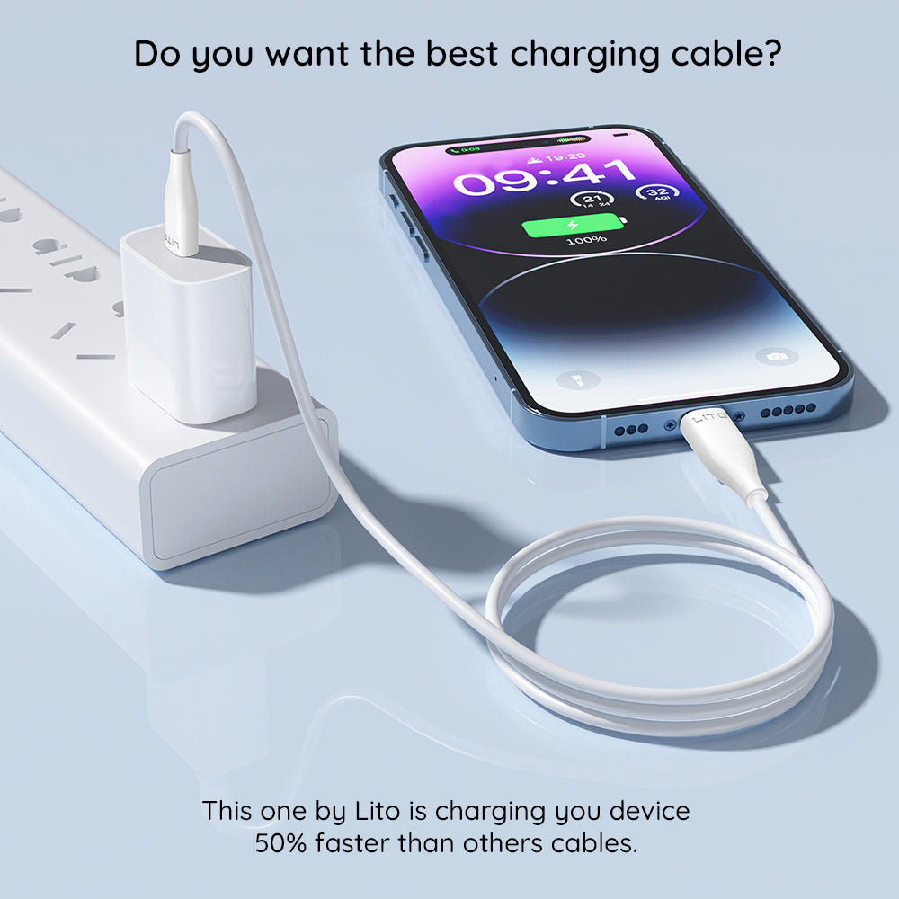 Daten- und Ladekabel USB-C - Lightning Lito LD03, 60W, 1m, Weiß