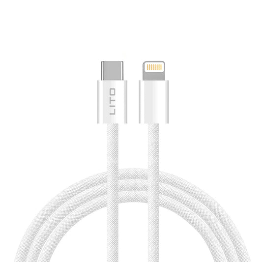 Câble de Données et de Charge USB-C - Lightning Lito LD04CL, 27W, 2m, Blanc