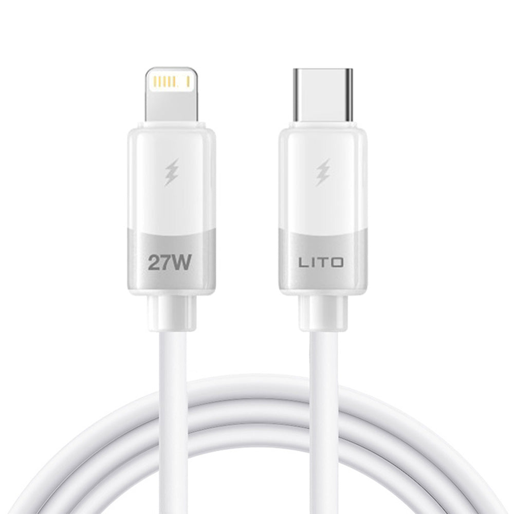 Daten- und Ladekabel USB-C - Lightning Lito LD07, 27W, 1m, Weiß