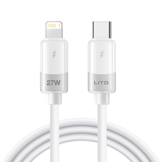 Câble de Données et de Charge USB-C - Lightning Lito LD07, 27W, 1m, Blanc