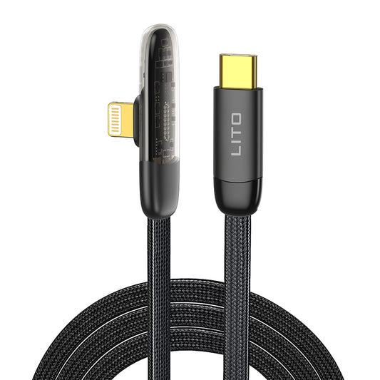 Câble de Données et de Charge USB-C - Lightning Lito LD11CL, 30W, 1m, Noir