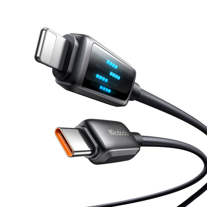 Data- en Oplaadkabel USB-C - Lightning McDodo CA-2630 Display, 36W, 1.2m, Zwart