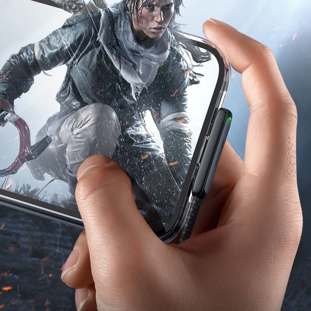 USB-C - Lightning McDodo CA-3350 Angled Data- en Oplaadkabel, 36W, 1.2m, Zwart