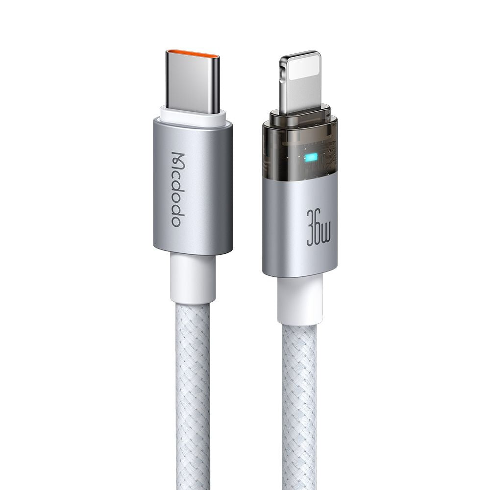 Câble de Données et de Charge USB-C - Lightning McDodo CA-6942, 36W, 1.2m, Blanc