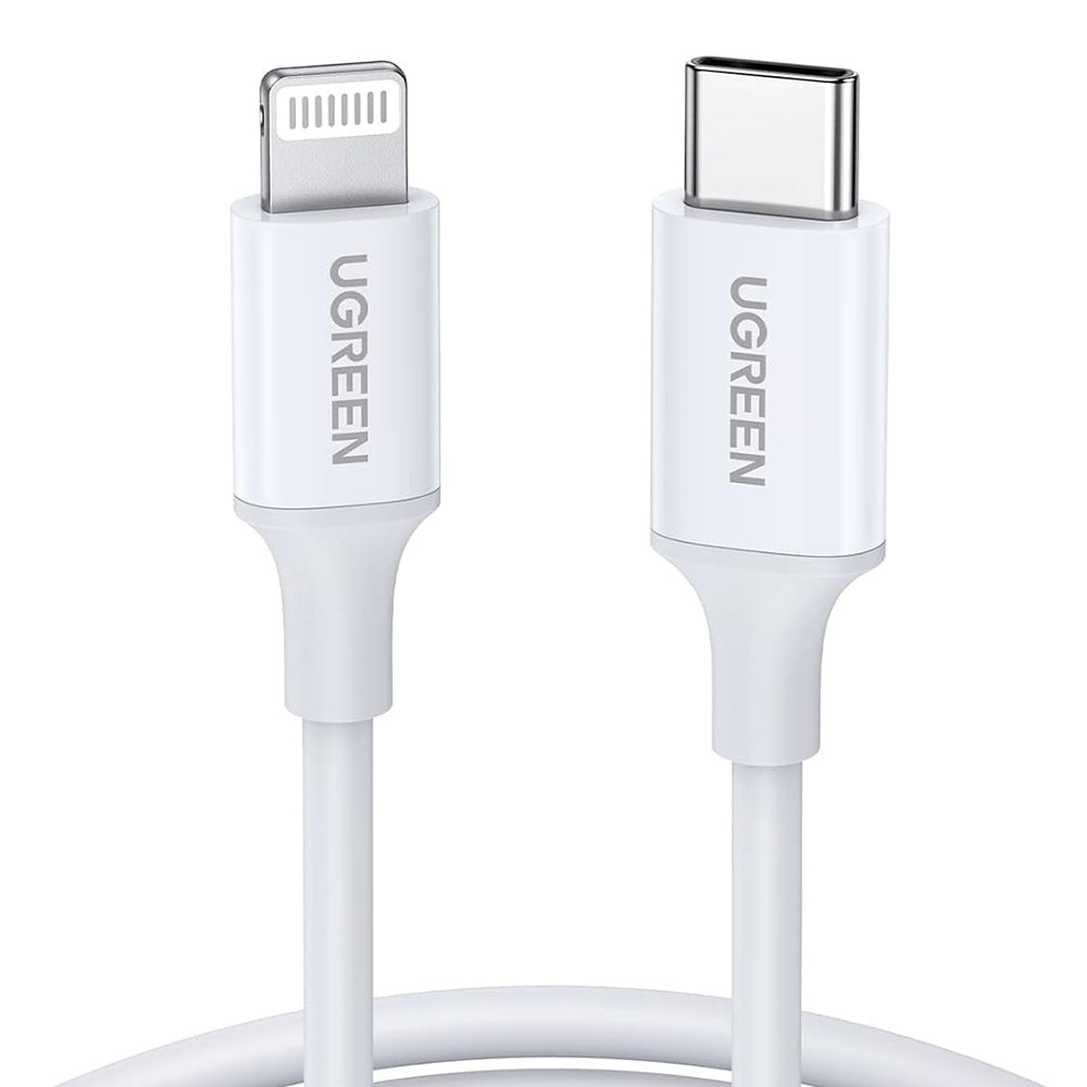 USB-C - Lightning Data- en Oplaadkabel UGREEN US171 (10493), 20W, 1m, Wit