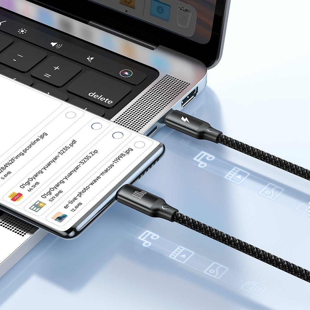 USB-C - Lightning / USB-C / QI McDodo CA-4940 O 3in1, 100W, 1.2m, Zwart