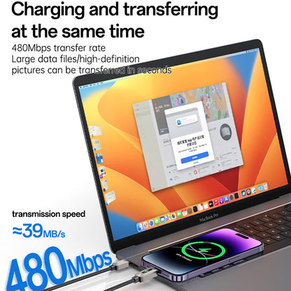 USB-C - Lightning Daten- und Ladekabel Yesido CA199, 27W, 1,2m, Schwarz