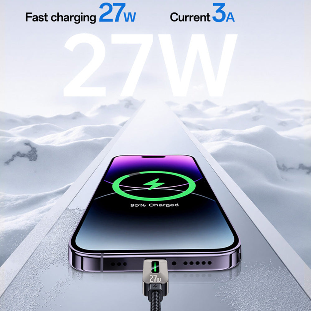 USB-C - Lightning Daten- und Ladekabel Yesido CA199, 27W, 1,2m, Schwarz