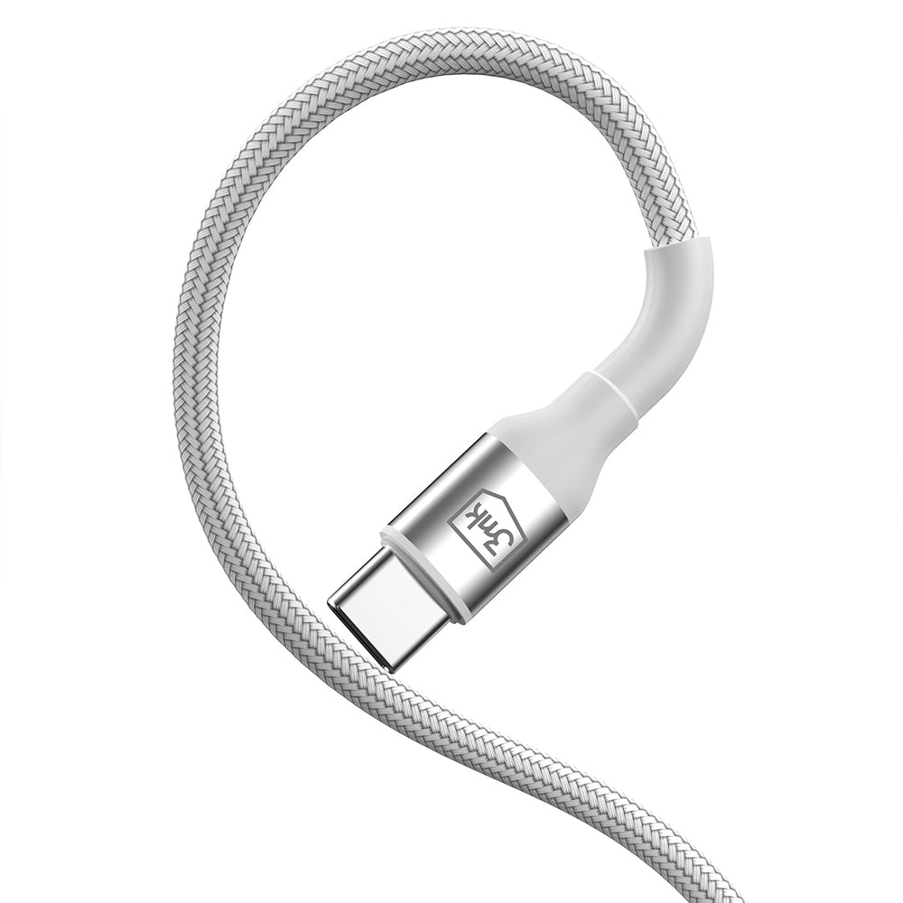 USB-C Data- en Oplaadkabel - USB-C 3MK Hyper N, 100W, 2m, Wit