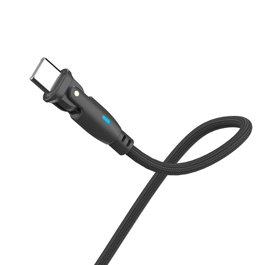 Câble de données et de charge USB-C - USB-C 3MK Hyper N Angled, 100W, 1m, Noir