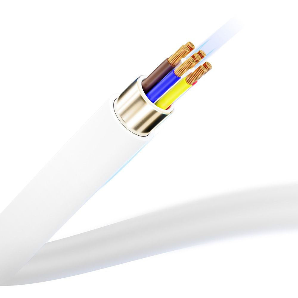 USB-C Data- en Oplaadkabel - USB-C 3MK Hyper Silicone, 60W, 1m, Wit