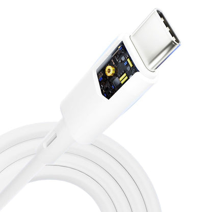 USB-C Data- en Oplaadkabel - USB-C 3MK Hyper Silicone, 60W, 1m, Wit
