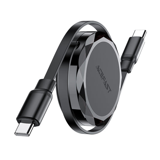 USB-C Data- en Oplaadkabel - USB-C Acefast C13-03, 60W, 0.8m, Zwart