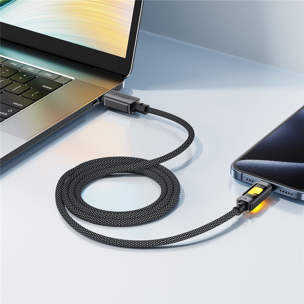 Câble de données et de charge USB-C - USB-C Acefast C21-03, 60W, 1.2m, Noir