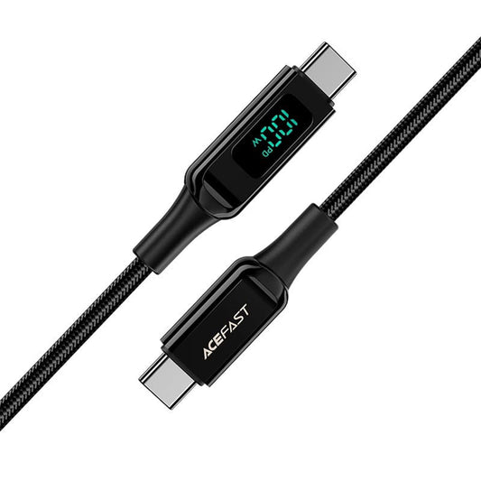 USB-C Daten- und Ladekabel - USB-C Acefast C6-03 Display, 100W, 2m, Schwarz
