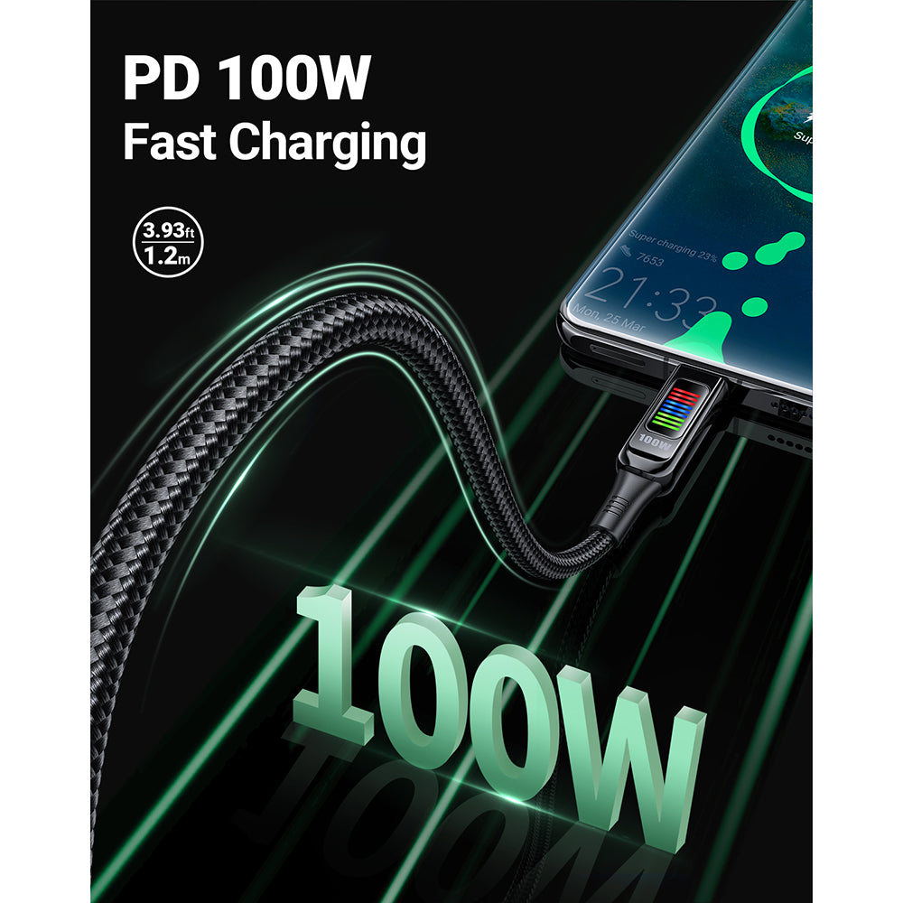 USB-C Daten- und Ladekabel - USB-C Acefast C7-03, 100W, 1,2m, Schwarz
