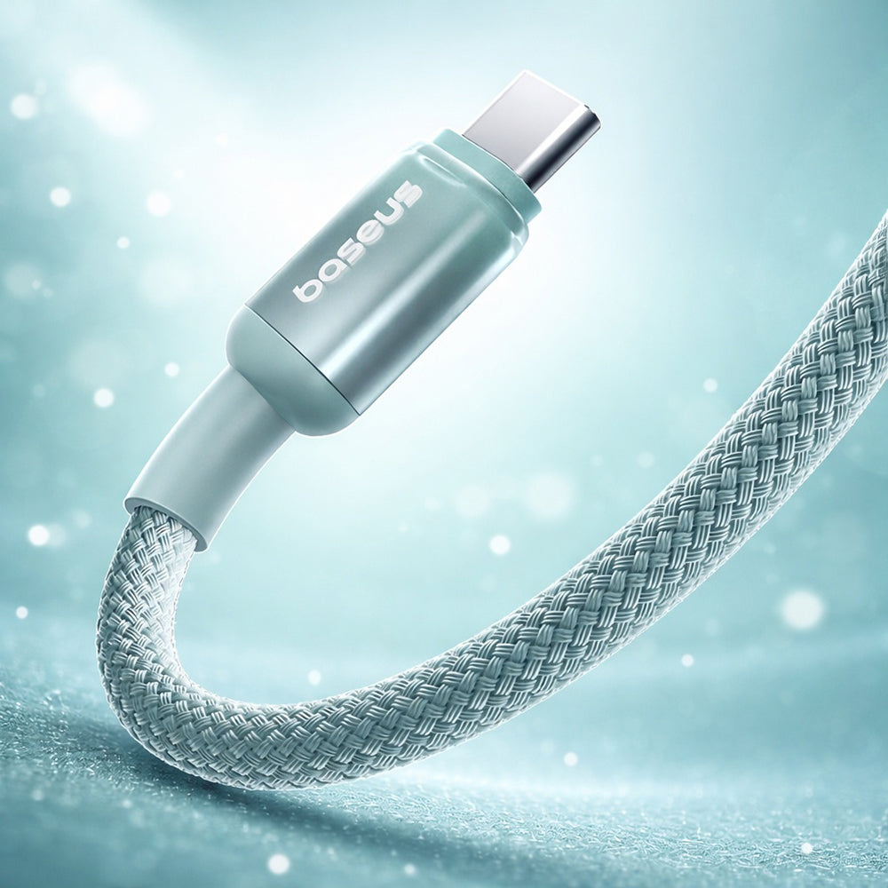 Câble de Données et de Charge USB-C - USB-C Baseus Discolor, 100W, 2m, Bleu Vert E0420703