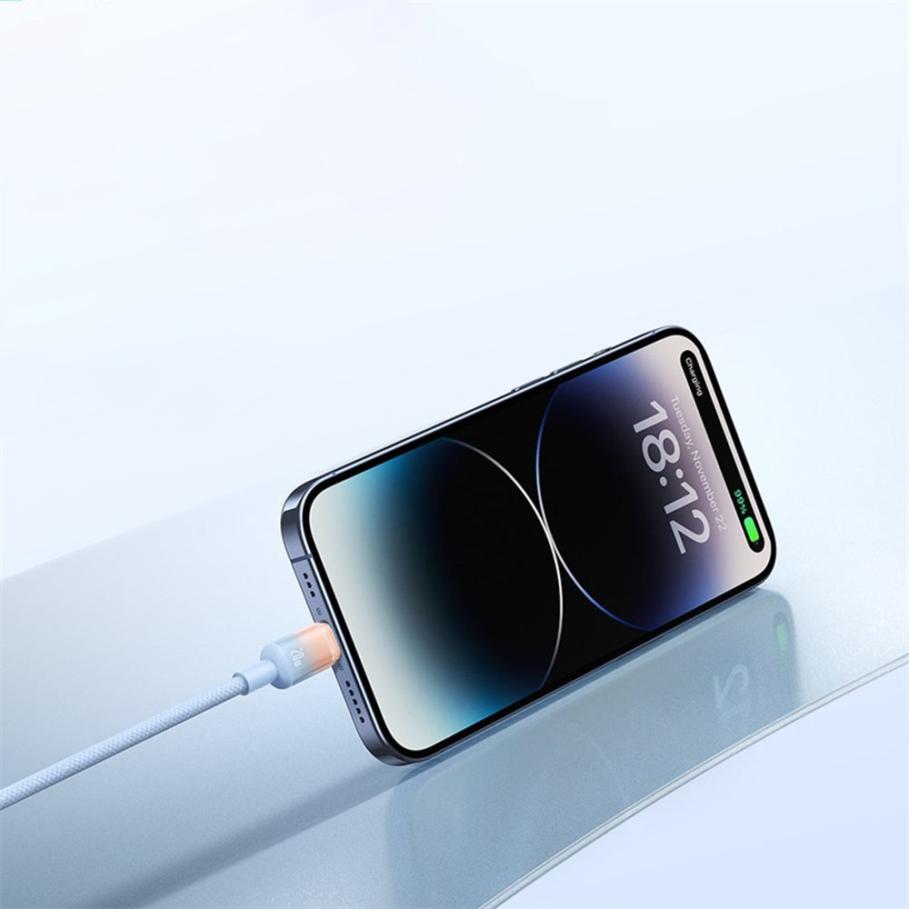 Câble de Données et de Charge USB-C - USB-C Baseus Discolor, 100W, 2m, Bleu Vert E0420703