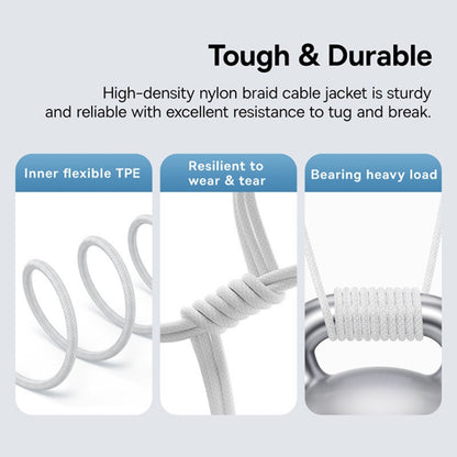 Data- en Oplaadkabel USB-C - USB-C Baseus Gem, 100W, 1m, Wit P10373000211-00