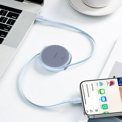 USB-C Data- en Oplaadkabel - USB-C Baseus Pathfinder Intrekbaar, 100W, 1m, Blauw P10368400311-00