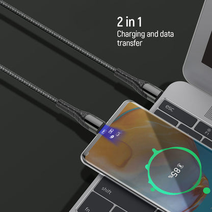 Câble de Données et de Charge USB-C - USB-C ColorWay CW-CBPDCC040, 65W, 1m, Gris