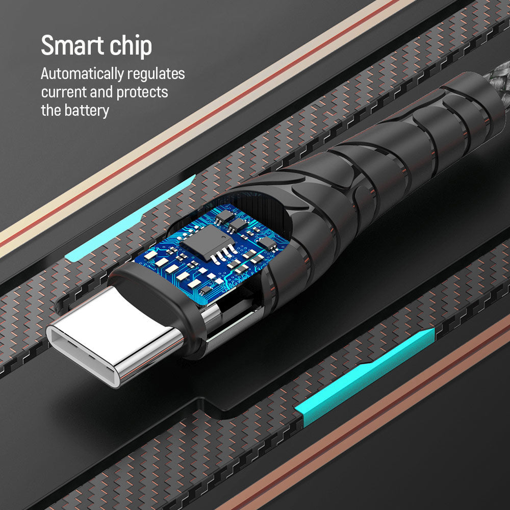 Câble de Données et de Charge USB-C - USB-C ColorWay CW-CBPDCC040, 65W, 1m, Gris