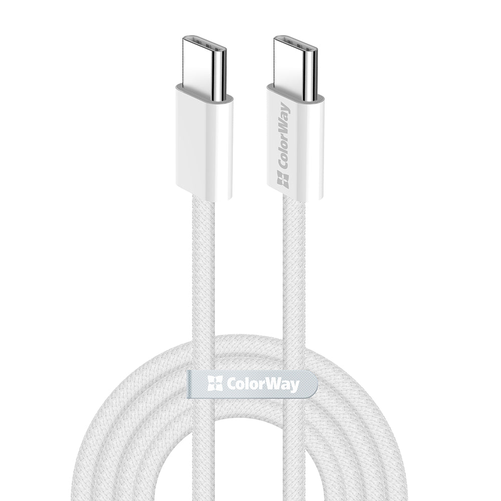 Câble de Données et de Charge USB-C - USB-C ColorWay CW-CBPDCC061, 60W, 1m, Gris