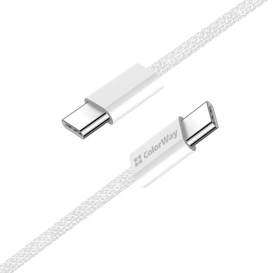 Câble de Données et de Charge USB-C - USB-C ColorWay CW-CBPDCC061, 60W, 1m, Gris
