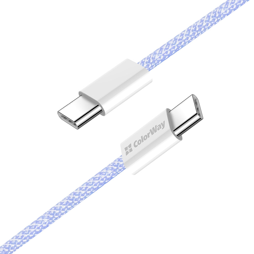 Câble de Données et de Charge USB-C - USB-C ColorWay CW-CBPDCC061, 60W, 1m, Violet