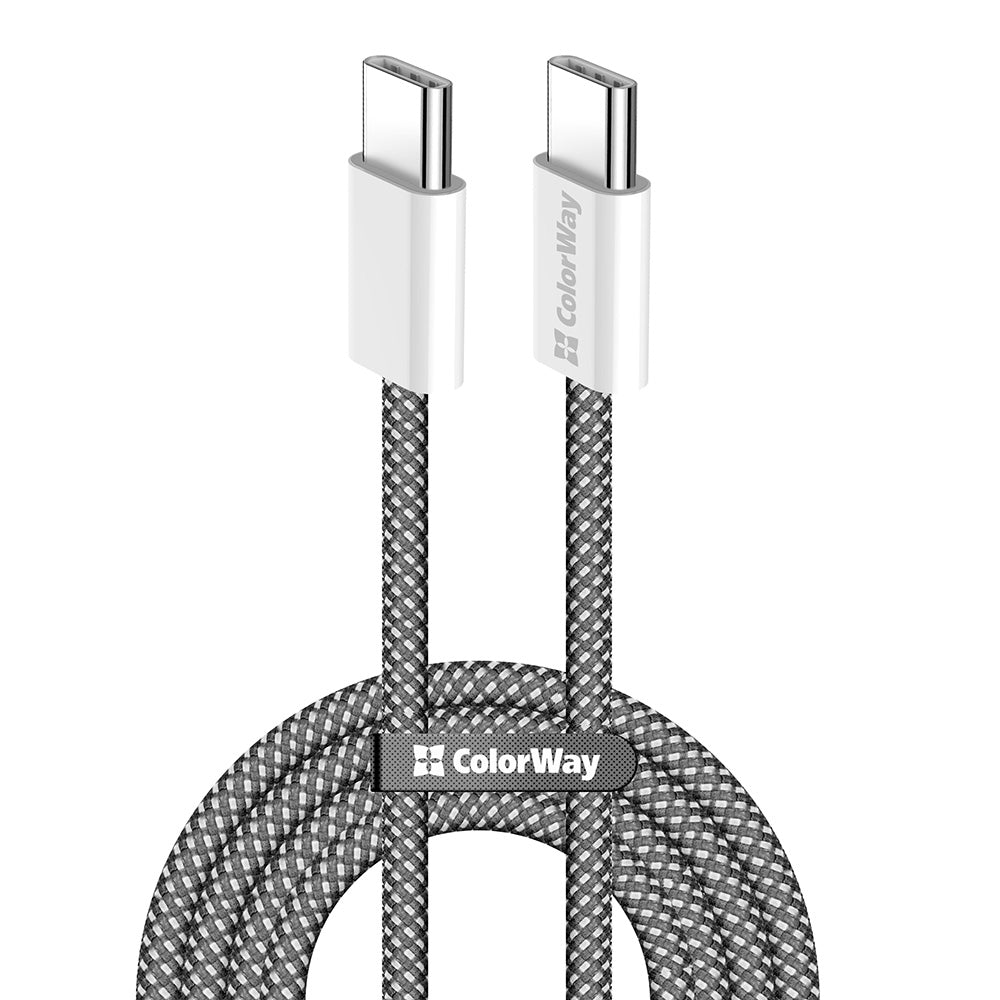 Câble de Données et de Charge USB-C - USB-C ColorWay CW-CBPDCC061, 60W, 1m, Noir