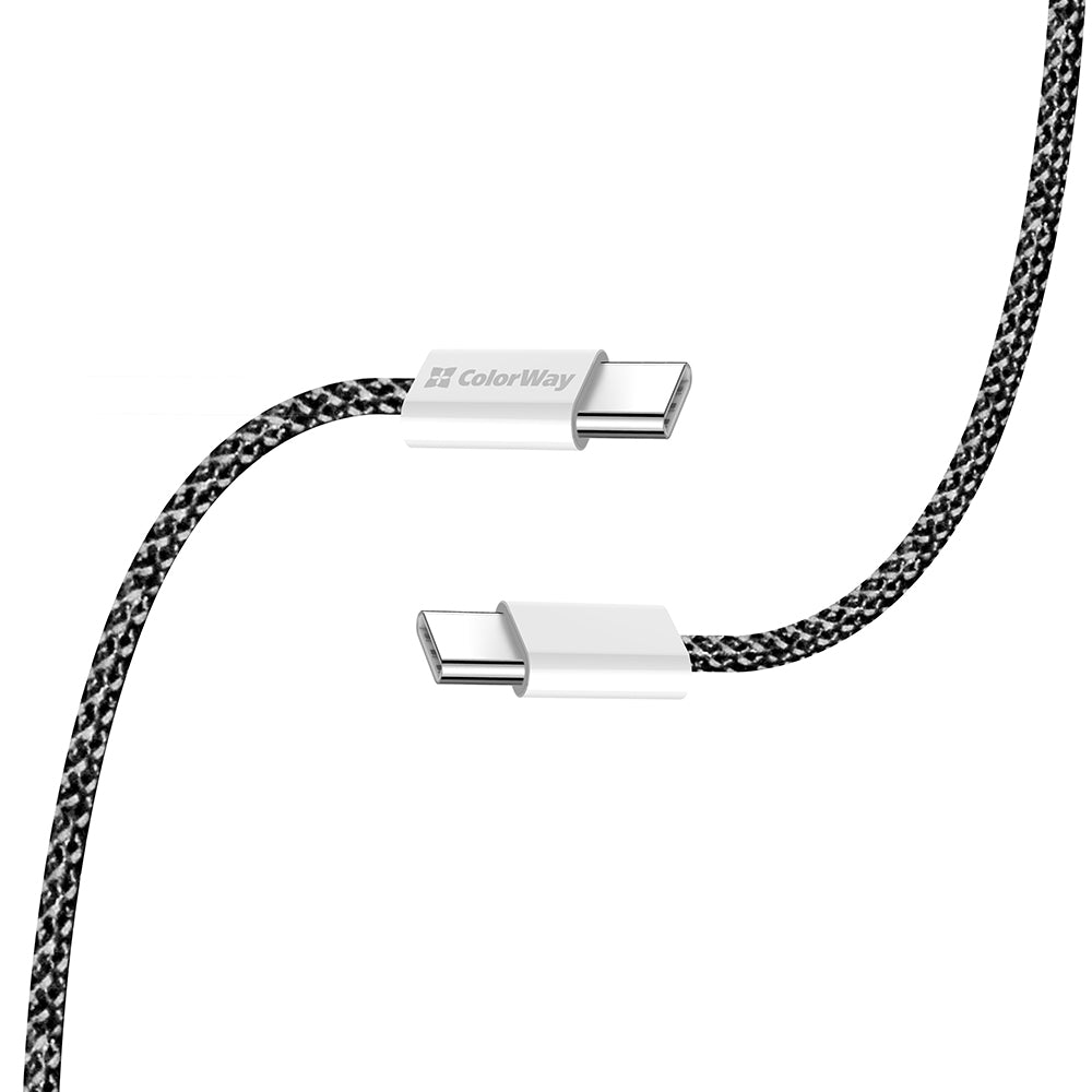 Câble de Données et de Charge USB-C - USB-C ColorWay CW-CBPDCC061, 60W, 1m, Noir