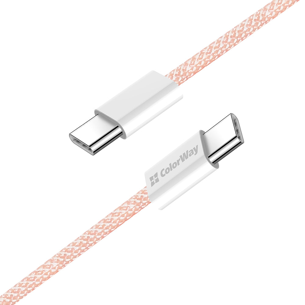 USB-C Data- en Oplaadkabel - USB-C ColorWay CW-CBPDCC061, 60W, 1m, Roze