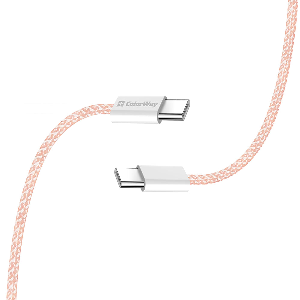 USB-C Data- en Oplaadkabel - USB-C ColorWay CW-CBPDCC061, 60W, 1m, Roze