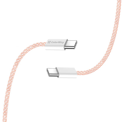 USB-C Data- en Oplaadkabel - USB-C ColorWay CW-CBPDCC061, 60W, 1m, Roze
