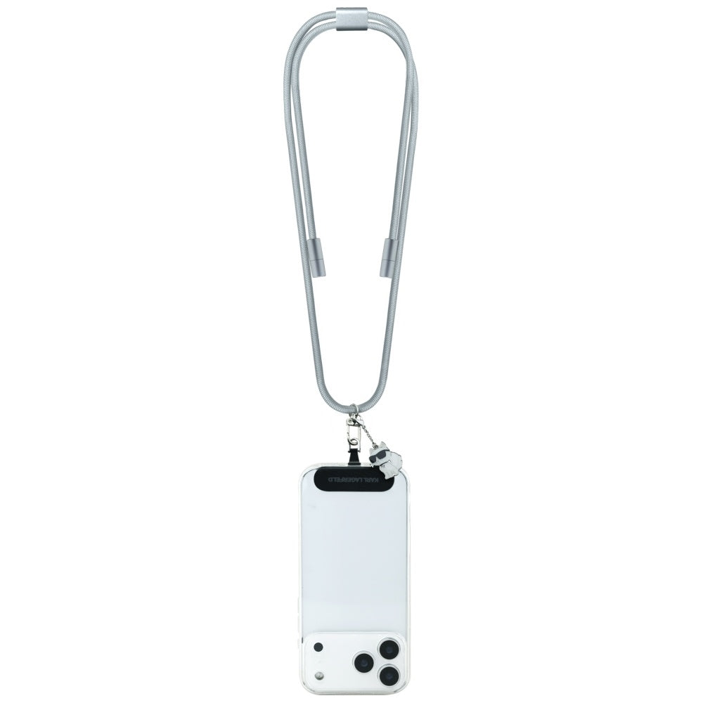 USB-C Data- en Oplaadkabel - USB-C Karl Lagerfeld Choupette Charm, 100W, 1.5m, Gri