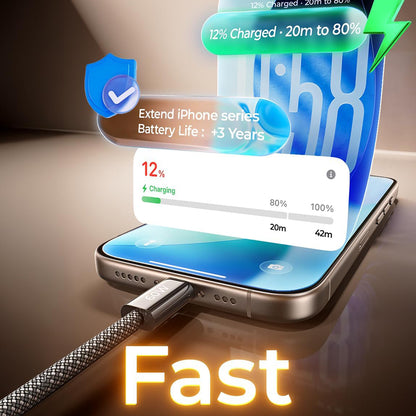 Câble de Données et de Charge USB-C - USB-C Lisen, 60W, Set 5 pièces (2 x 1m, 2 x 2m, 1 x 3m), Noir YL0123070010