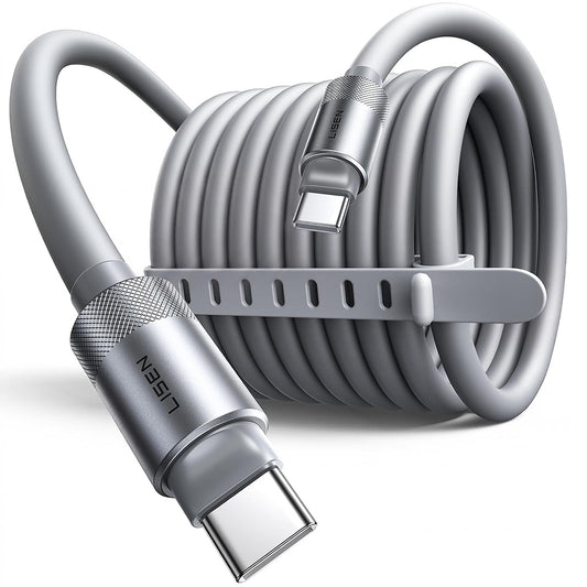 Câble de données et de charge USB-C - USB-C Lisen L115, 100W, 3m, Gris YL0126010031