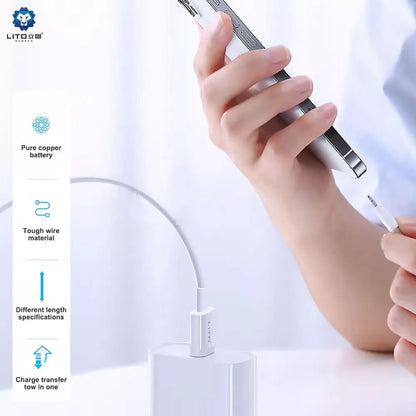 Data- en Oplaadkabel USB-C - USB-C Lito, 18W, 2m, Wit