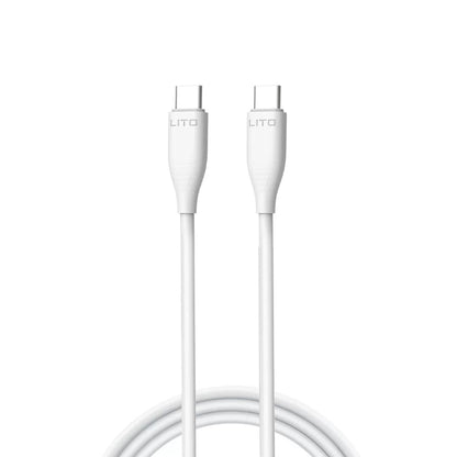 Câble de Données et de Charge USB-C - USB-C Lito LD03, 60W, 1m, Blanc