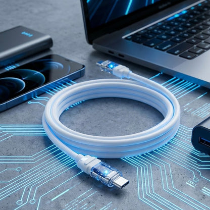 USB-C Data- en Oplaadkabel - USB-C Lito LD05, 60W, 1m, Wit