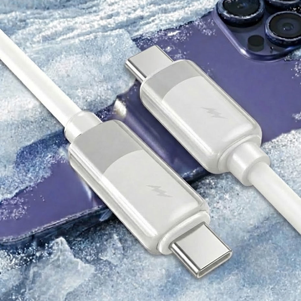 Data- en Oplaadkabel USB-C - USB-C Lito LD07, 60W, 1m, Wit