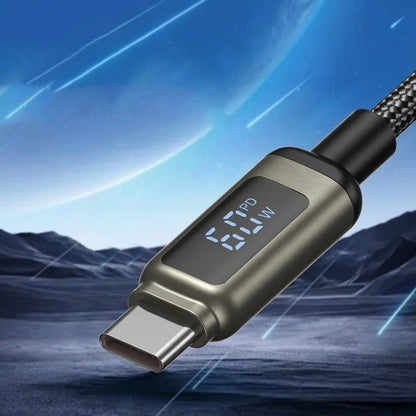 Câble de Données et de Charge USB-C - USB-C Lito LD15 Display, 60W, 1m, Noir