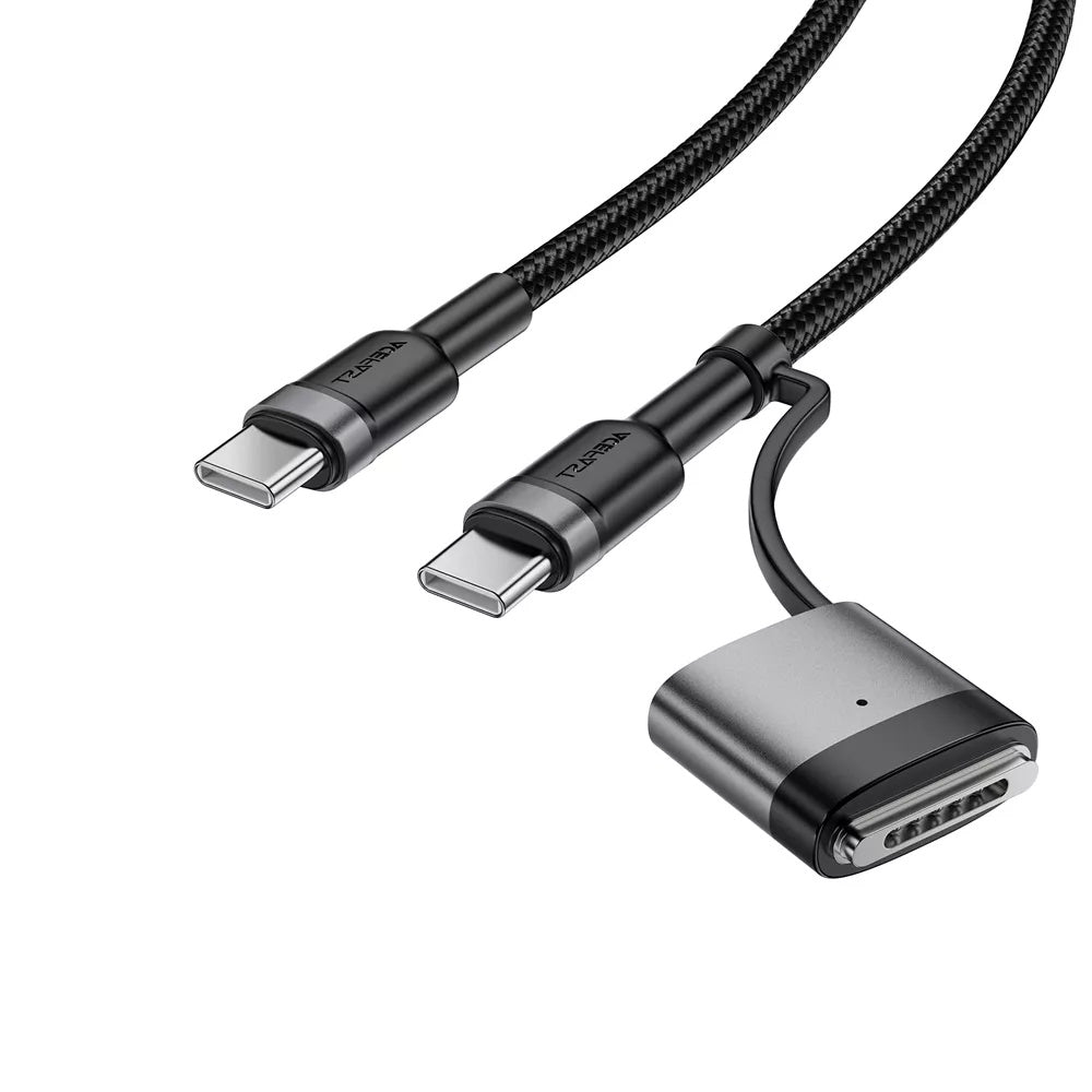 Acefast Oplaadkabel, USB-C - USB-C / MagSafe 3, 240W, 1.2m, Zwart