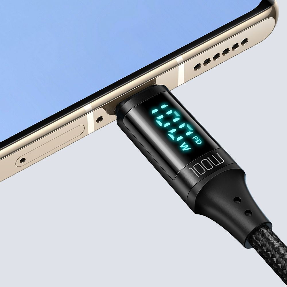 Câble de Données et de Charge USB-C - USB-C McDodo CA-1100 Display, 100W, 1.2m, Noir