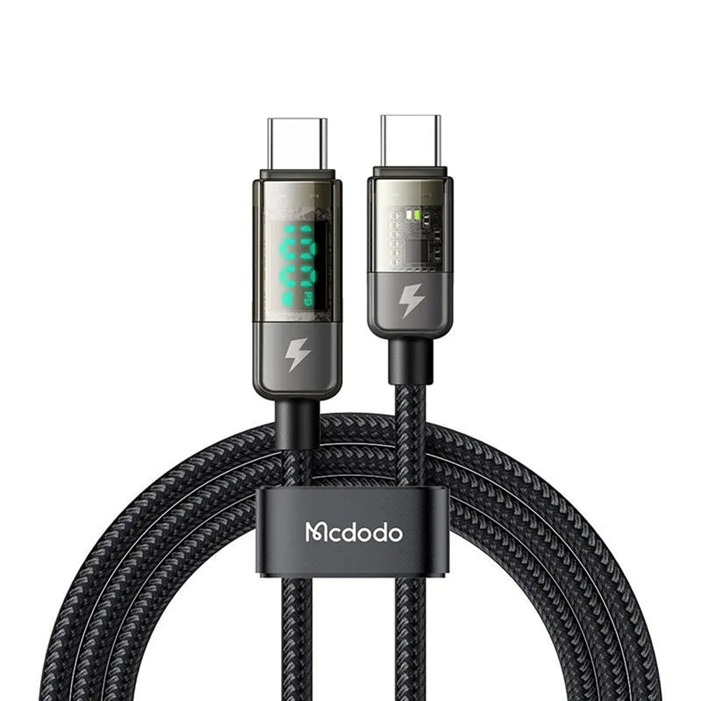USB-C Data and Charging Cable - USB-C McDodo CA-3610 Auto Power Off Display, 100W, 1.2m, Black