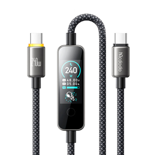 USB-C Data- en Oplaadkabel - USB-C McDodo CA-8750 Display, 240W, 1,2m, Zwart