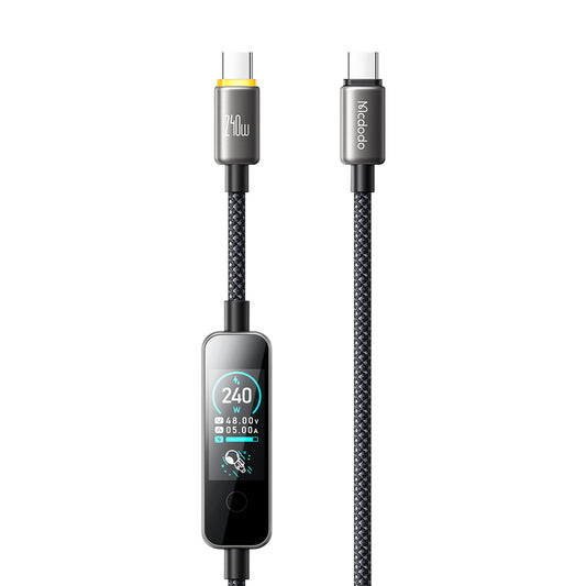USB-C Data- en Oplaadkabel - USB-C McDodo CA-8750 Display, 240W, 1,2m, Zwart