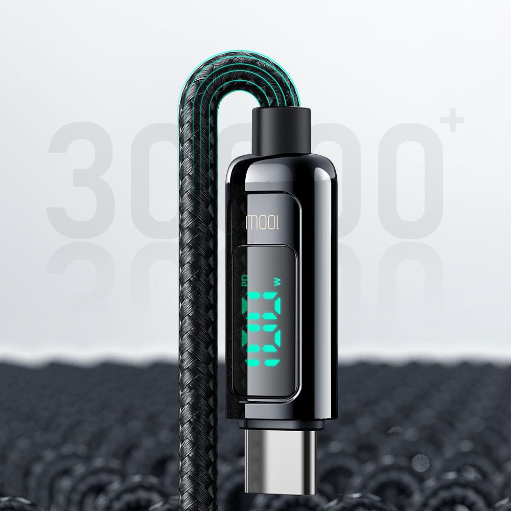 Câble de Données et de Charge USB-C - USB-C McDodo CA-8820 Display, 100W, 1.2m, Noir