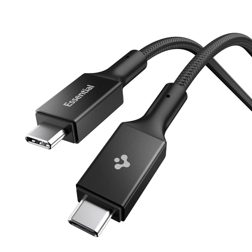 Data- en Oplaadkabel USB-C - USB-C Spigen EB10015CC, 100W, 1.5m, Zwart ACA10421